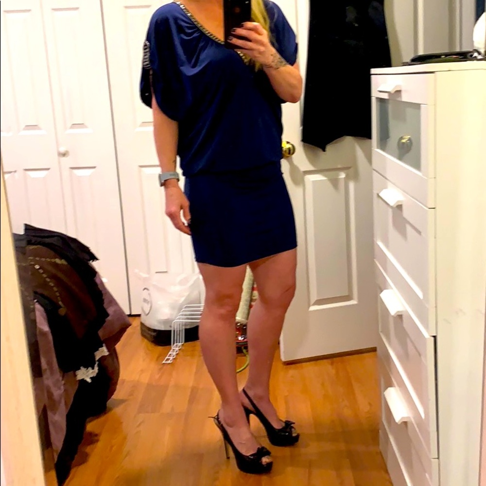 Navy and gold Victoria secret dress